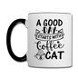 A Good Day - Coffee - Cat - Black - Contrast Coffee Mug - white/black