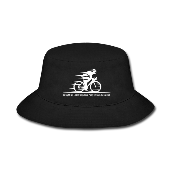 Eat RIght - Cycling - White - Bucket Hat - black