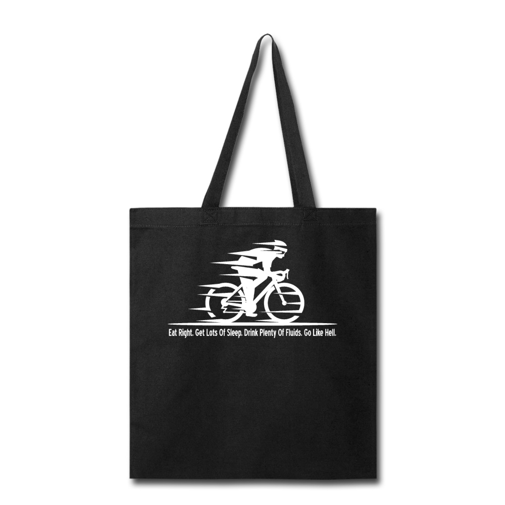 Eat RIght - Cycling - White - Tote Bag - black