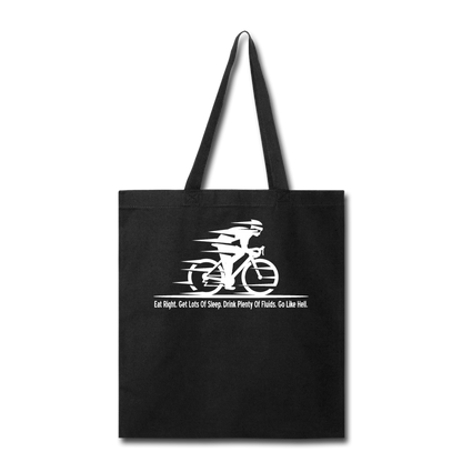 Eat RIght - Cycling - White - Tote Bag - black