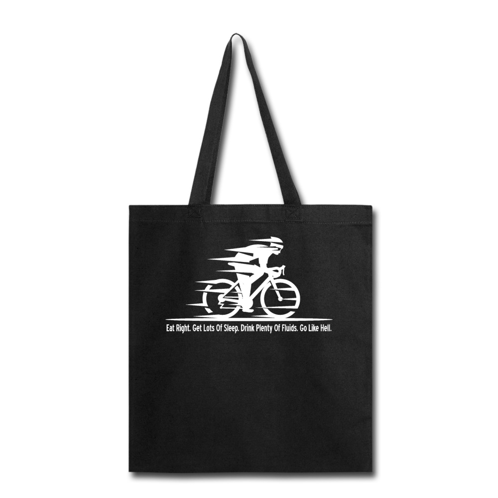 Eat RIght - Cycling - White - Tote Bag - black