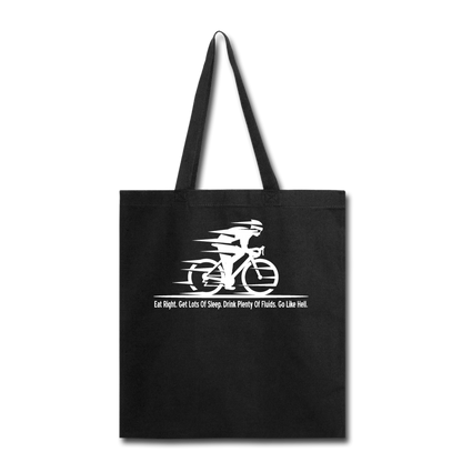 Eat RIght - Cycling - White - Tote Bag - black