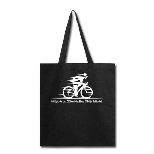 Eat RIght - Cycling - White - Tote Bag - black