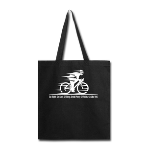 Eat RIght - Cycling - White - Tote Bag - black