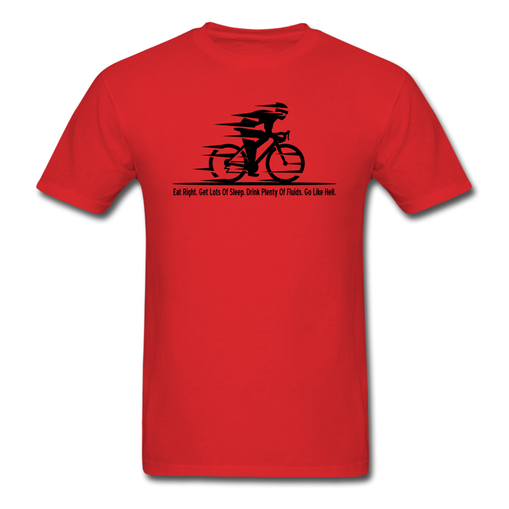 Eat RIght - Cycling - Black - Unisex Classic T-Shirt - red