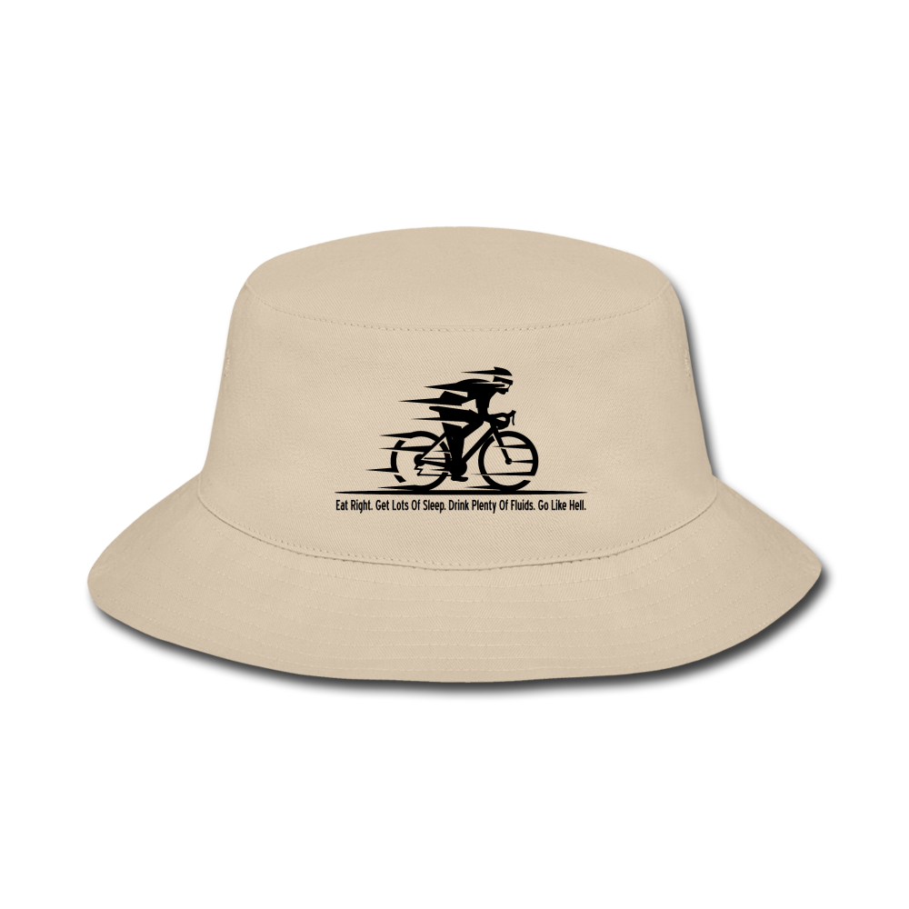 Eat RIght - Cycling - Black - Bucket Hat - cream