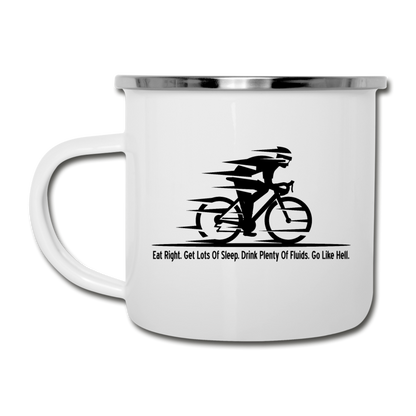 Eat RIght - Cycling - Black - Camper Mug - white