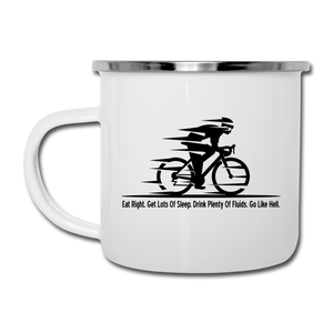 Eat RIght - Cycling - Black - Camper Mug - white