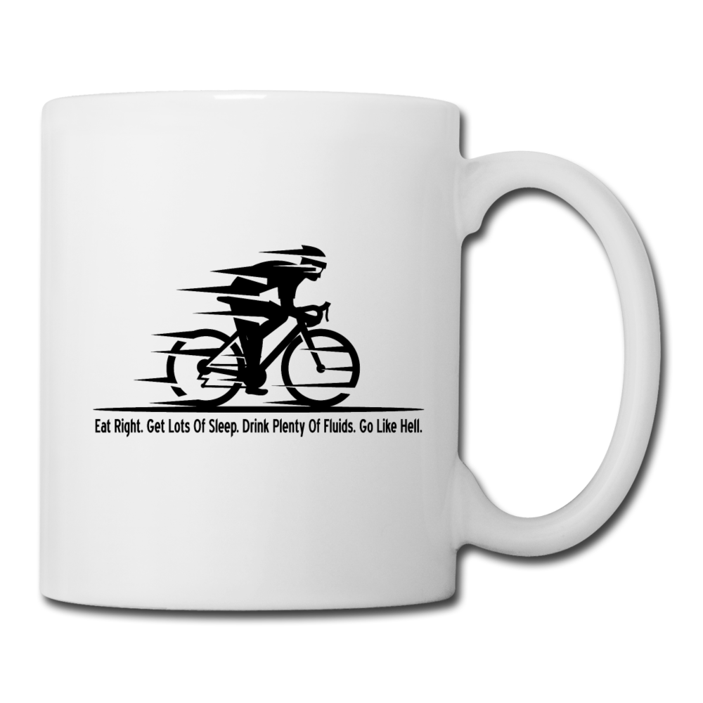 Eat RIght - Cycling - Black - Coffee/Tea Mug - white