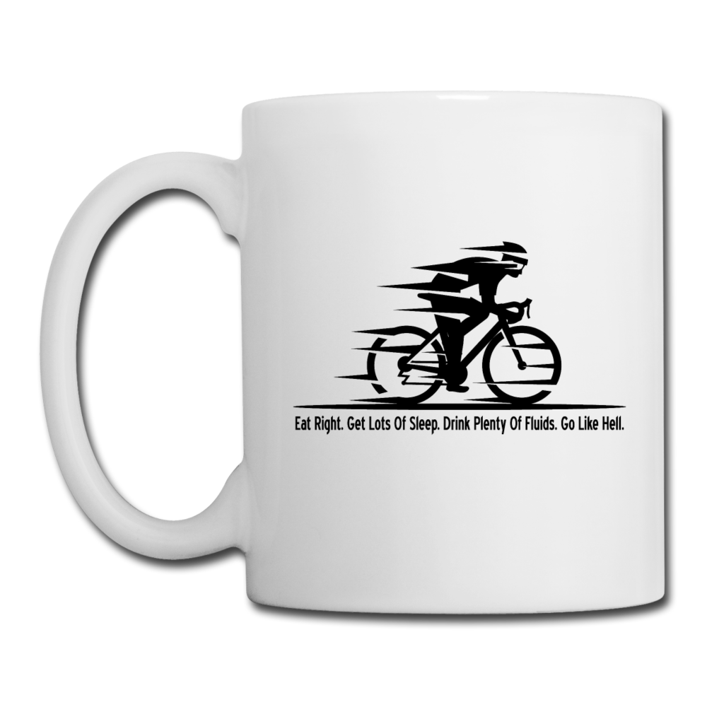 Eat RIght - Cycling - Black - Coffee/Tea Mug - white