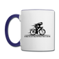 Eat RIght - Cycling - Black - Contrast Coffee Mug - white/cobalt blue