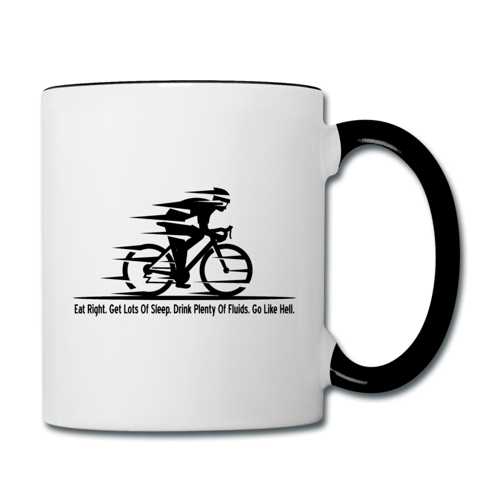 Eat RIght - Cycling - Black - Contrast Coffee Mug - white/black