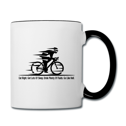 Eat RIght - Cycling - Black - Contrast Coffee Mug - white/black