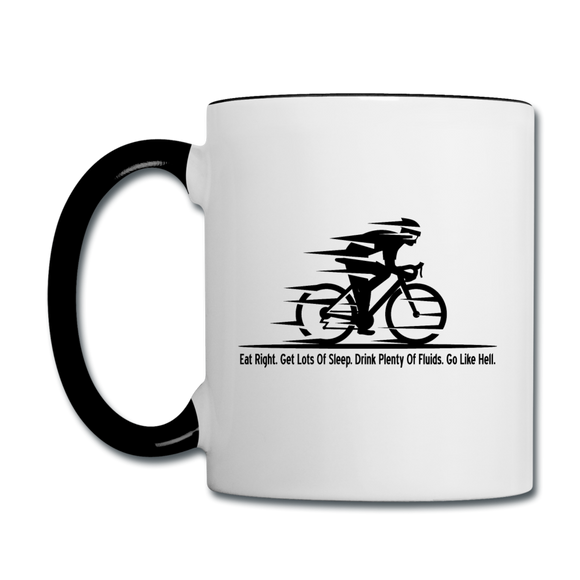 Eat RIght - Cycling - Black - Contrast Coffee Mug - white/black
