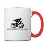 Eat RIght - Cycling - Black - Contrast Coffee Mug - white/red