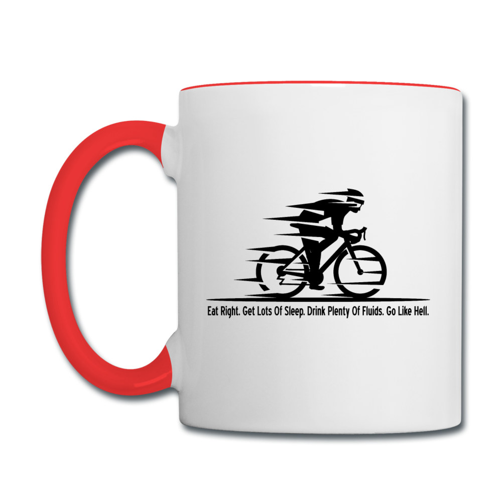 Eat RIght - Cycling - Black - Contrast Coffee Mug - white/red