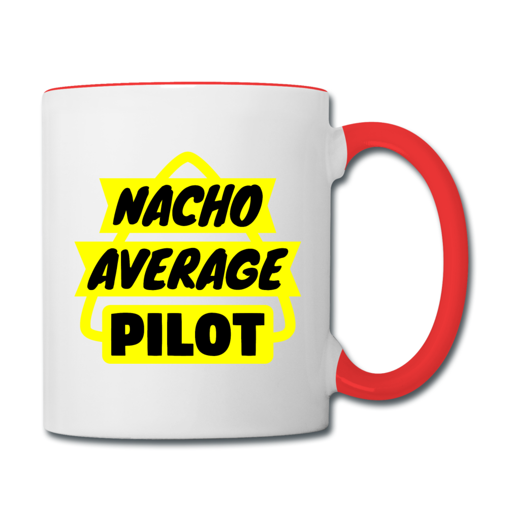 Nacho Average Pilot - Contrast Coffee Mug - white/red