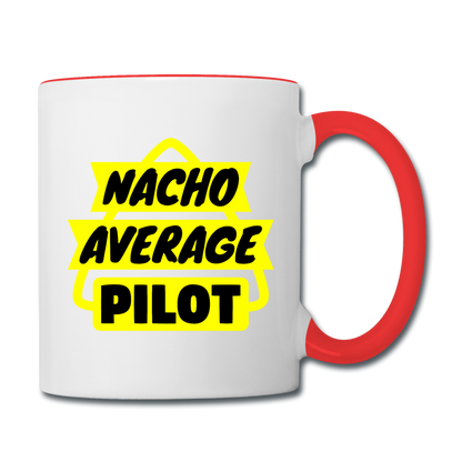 Nacho Average Pilot - Contrast Coffee Mug - white/red