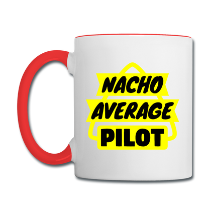 Nacho Average Pilot - Contrast Coffee Mug - white/red