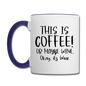 This Is Coffee - Maybe Wine - Black - Contrast Coffee Mug - white/cobalt blue