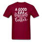 A Good Day Starts With Coffee - White - Unisex Classic T-Shirt - burgundy