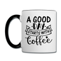 A Good Day Starts With Coffee - Black - Contrast Coffee Mug - white/black