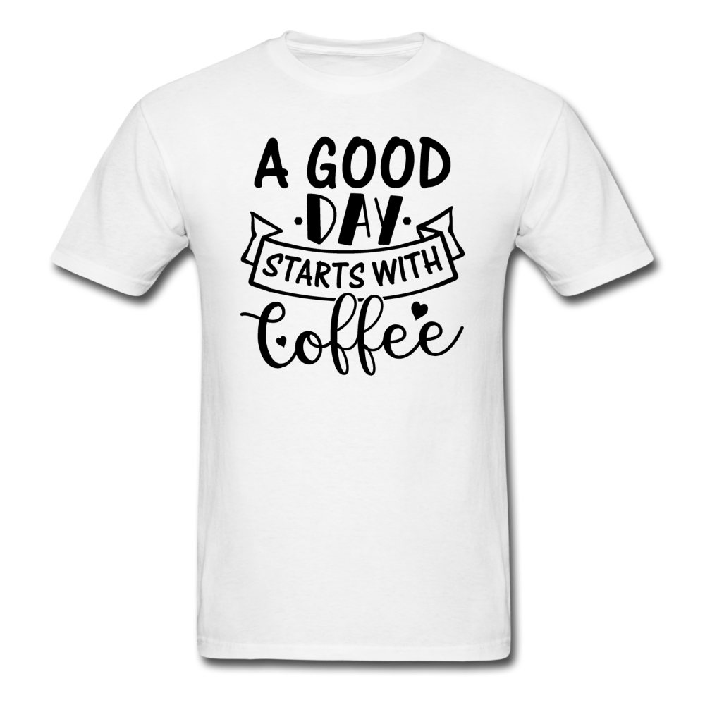 A Good Day Starts With Coffee - Black - Unisex Classic T-Shirt - white