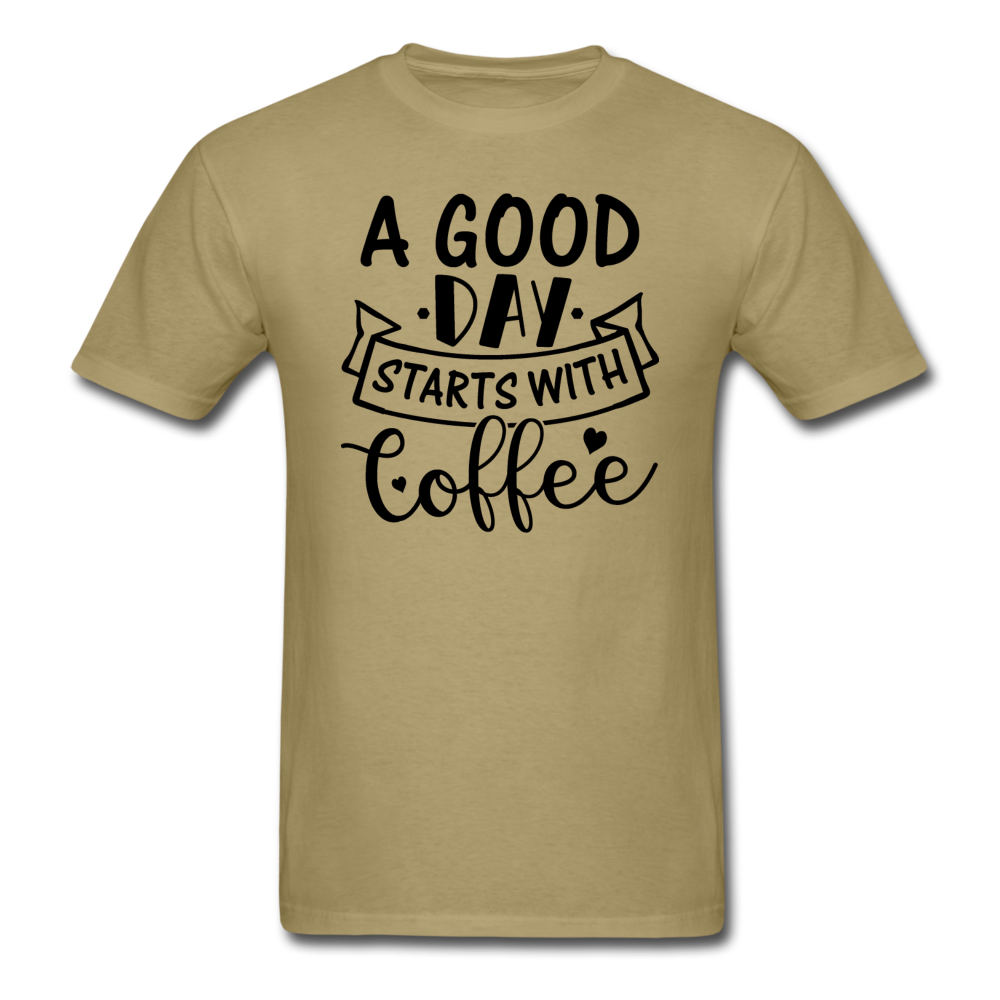 A Good Day Starts With Coffee - Black - Unisex Classic T-Shirt - khaki