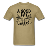 A Good Day Starts With Coffee - Black - Unisex Classic T-Shirt - khaki