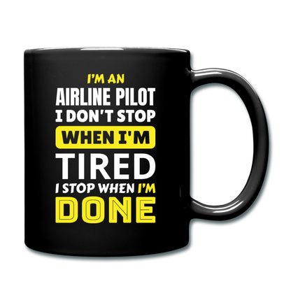 Airline Pilot - Tired - Full Color Mug - black