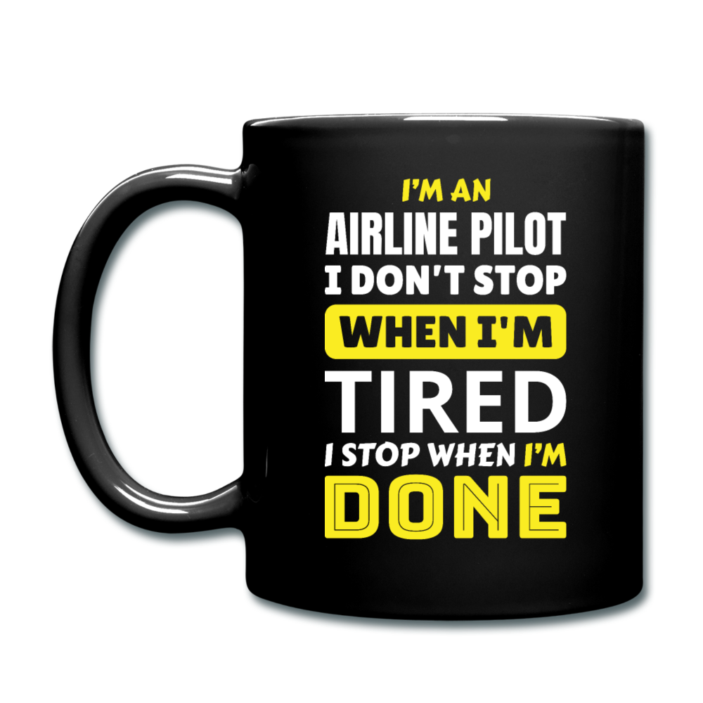 Airline Pilot - Tired - Full Color Mug - black