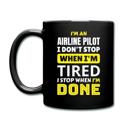 Airline Pilot - Tired - Full Color Mug - black