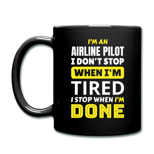 Airline Pilot - Tired - Full Color Mug - black