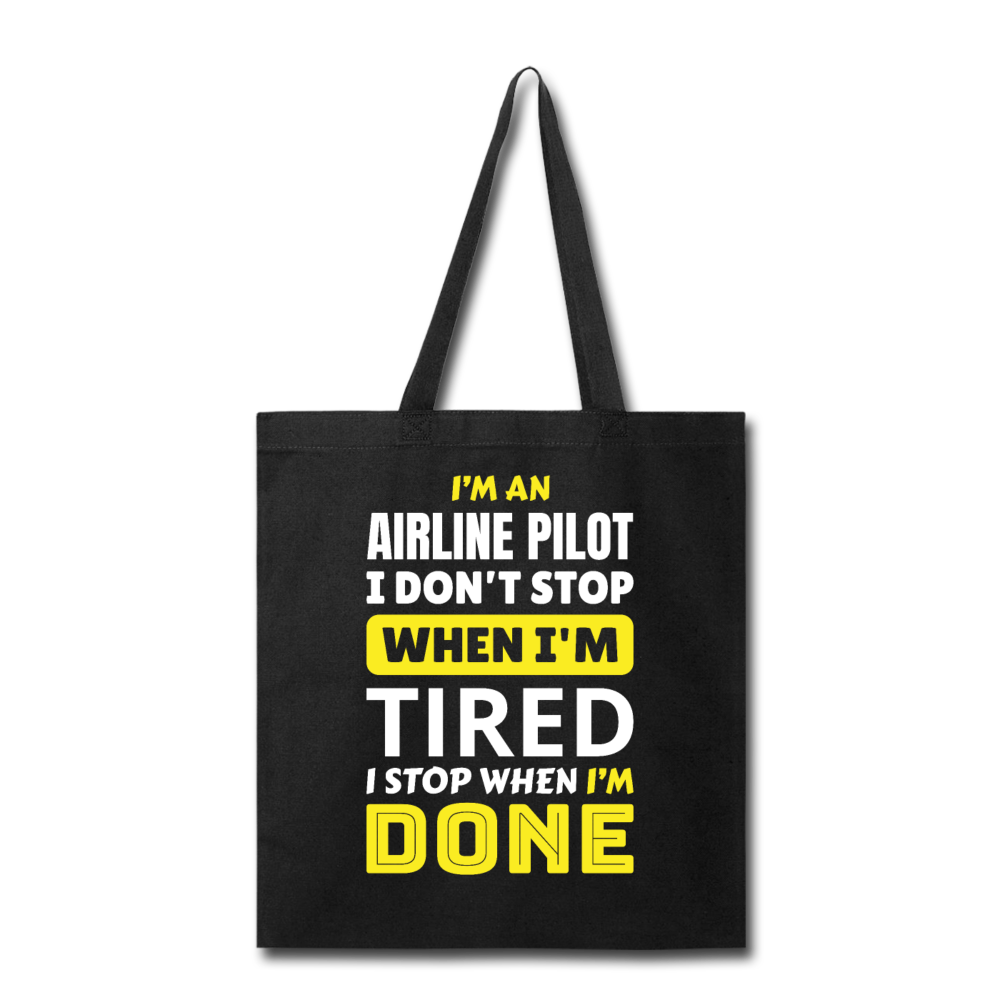 Airline Pilot - Tired - Tote Bag - black