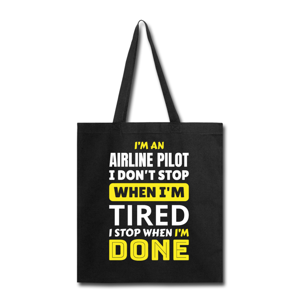 Airline Pilot - Tired - Tote Bag - black