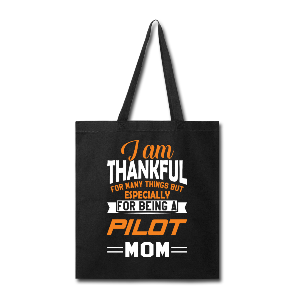 Thankful - Pilot Mom - Tote Bag - black