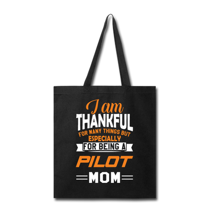 Thankful - Pilot Mom - Tote Bag - black