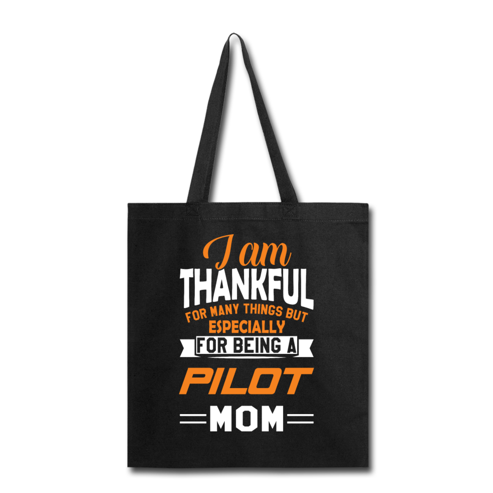 Thankful - Pilot Mom - Tote Bag - black