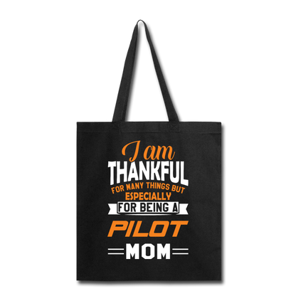 Thankful - Pilot Mom - Tote Bag - black