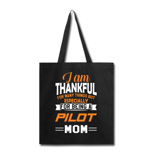 Thankful - Pilot Mom - Tote Bag - black