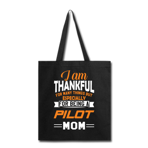 Thankful - Pilot Mom - Tote Bag - black