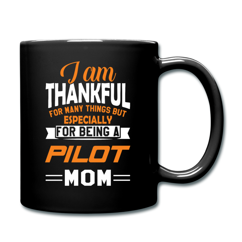 Thankful - Pilot Mom - Full Color Mug - black