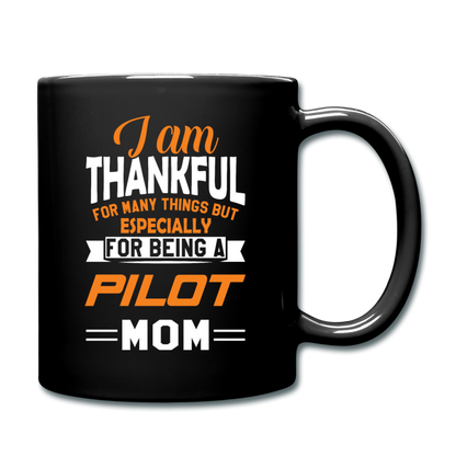 Thankful - Pilot Mom - Full Color Mug - black