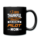 Thankful - Pilot Mom - Full Color Mug - black