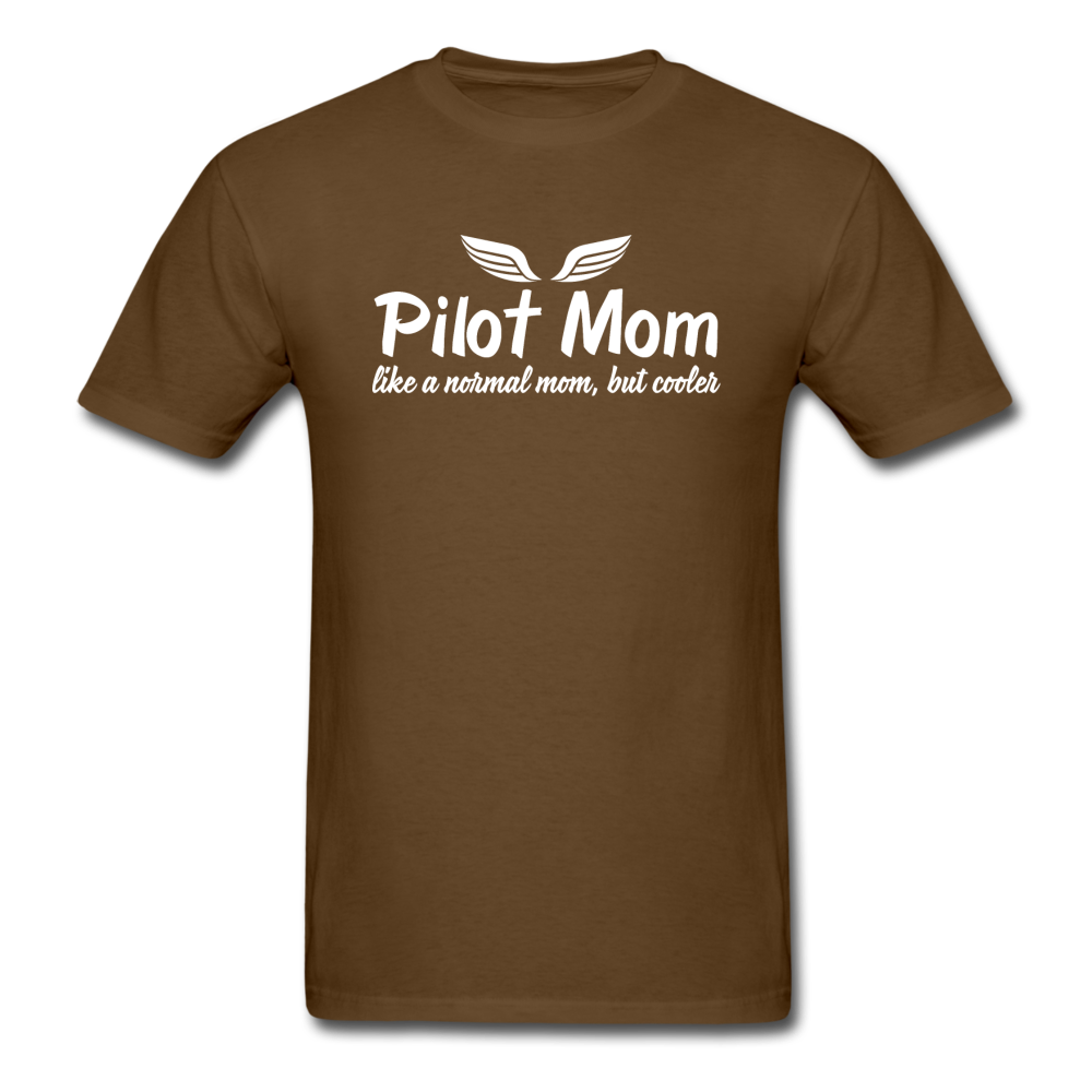 Pilot Mom - Cooler - White - Unisex Classic T-Shirt - brown