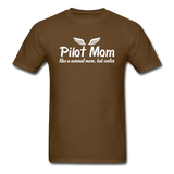 Pilot Mom - Cooler - White - Unisex Classic T-Shirt - brown