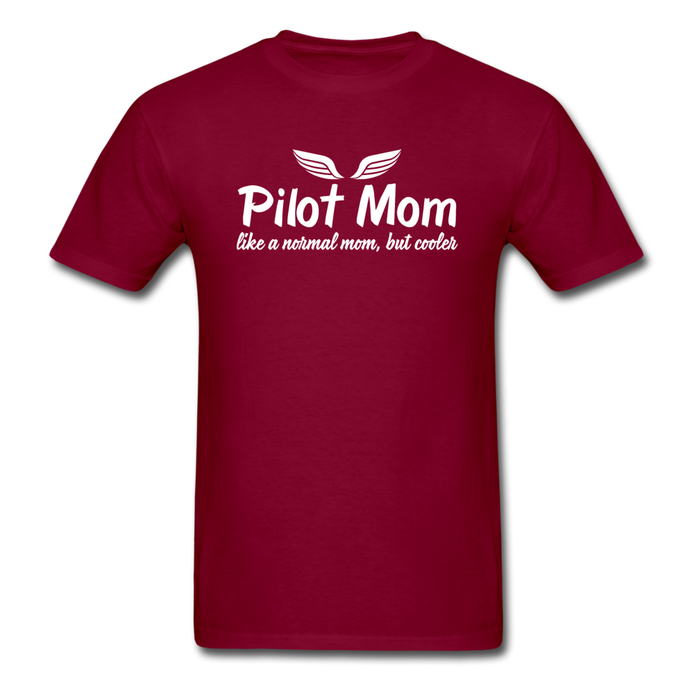 Pilot Mom - Cooler - White - Unisex Classic T-Shirt - burgundy