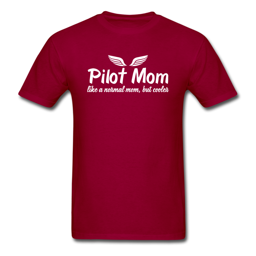 Pilot Mom - Cooler - White - Unisex Classic T-Shirt - dark red