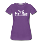 Pilot Mom - Cooler - White - Women’s Premium T-Shirt - purple