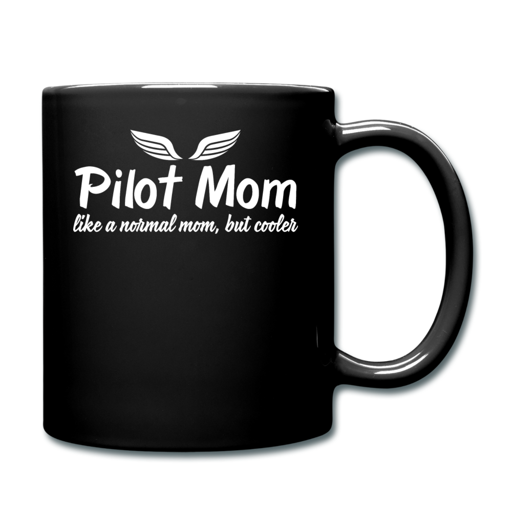 Pilot Mom - Cooler - White - Full Color Mug - black